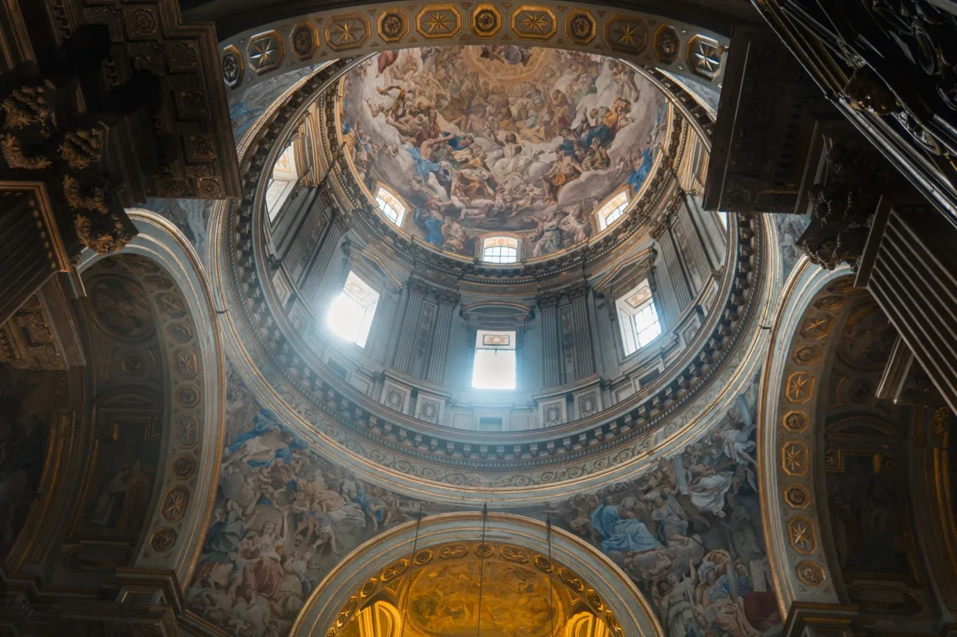 frescoed dome duomo di naploi