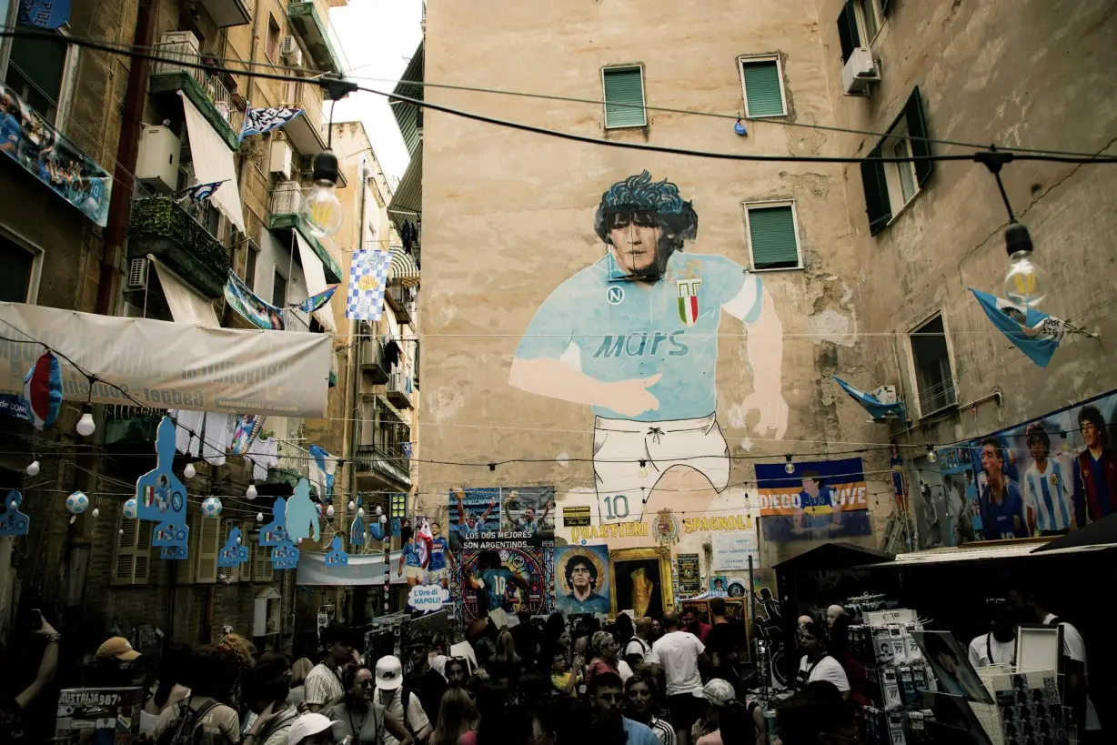 maradona in the Spanish quarter Naples