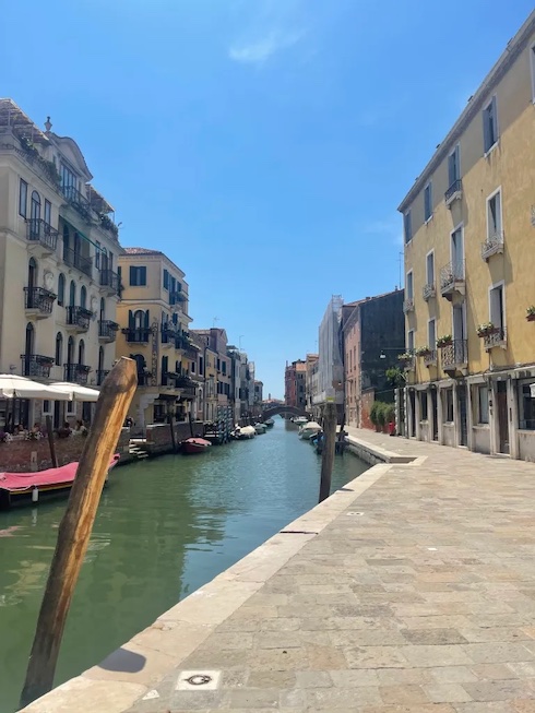 typical canal path in Venice
