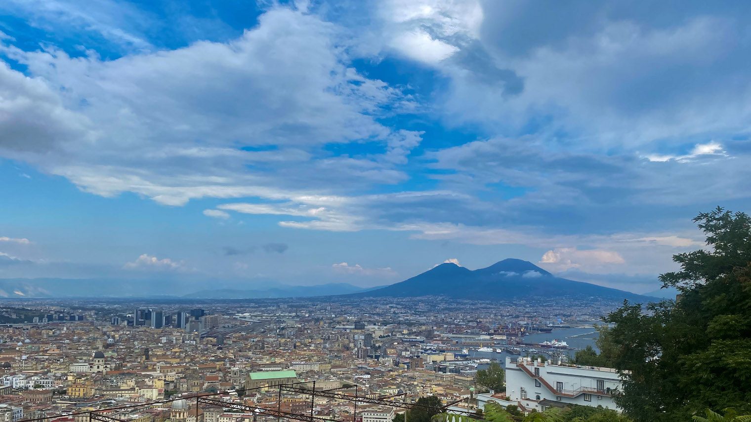 View of mount vesuvius from Castel Sant'Elmo - one day in Naples itinerary