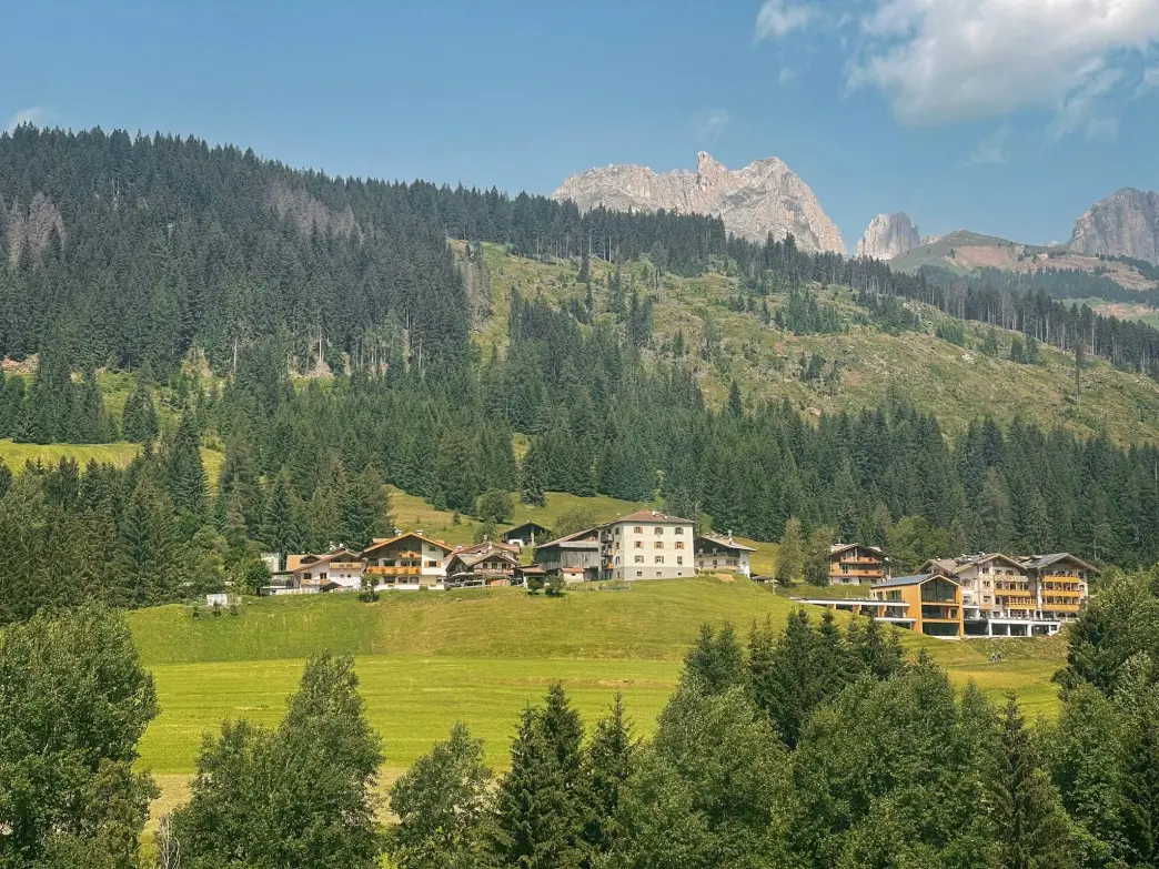 austrian style building on the way to the dolomites day trip from lake garda