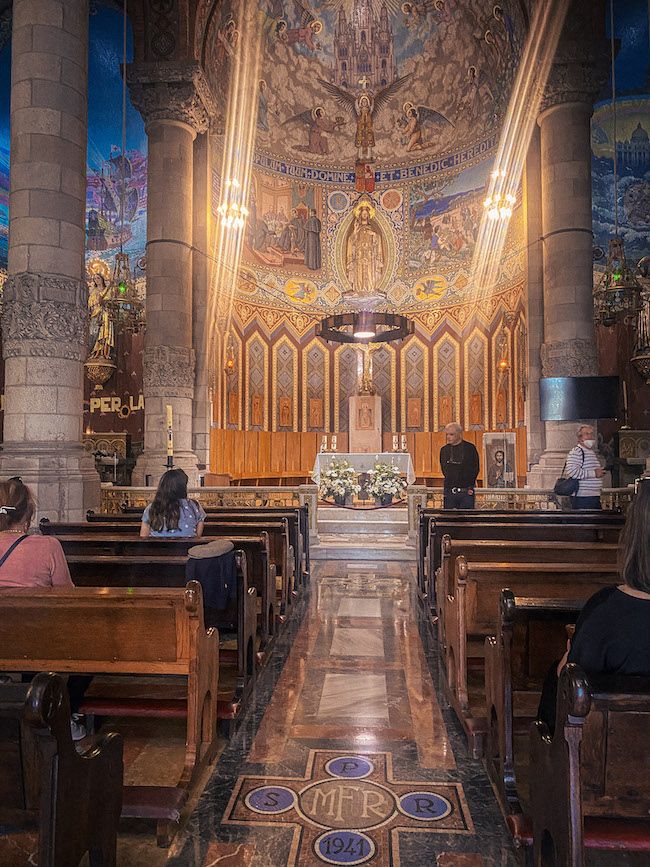 interior of Temple Expiatori del Sagrat Cor (Temple of the Sacred Heart of Jesus)