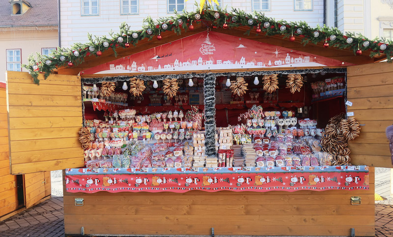 Sweet stalls at Christmas market