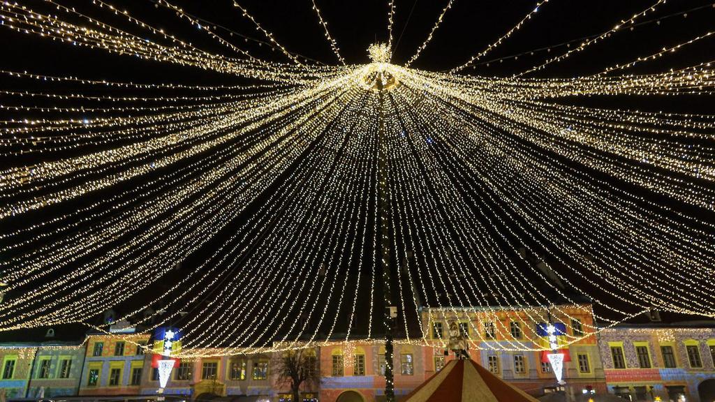 Sibiu Christmas Market at night