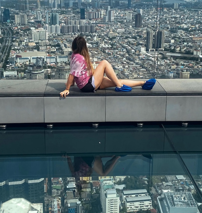 Sky glass walk in the King Power Mahanakhon on this 4 day Bangkok itinerary