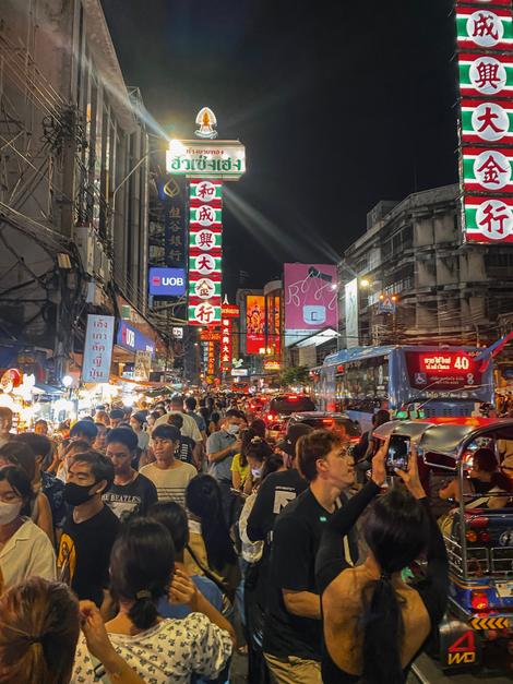 busy streets of chinatown in Bangkok