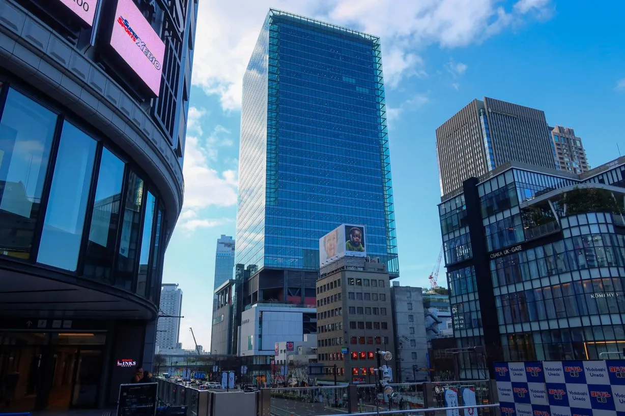 skyscrapers in Umeda - good place to stay in Osaka