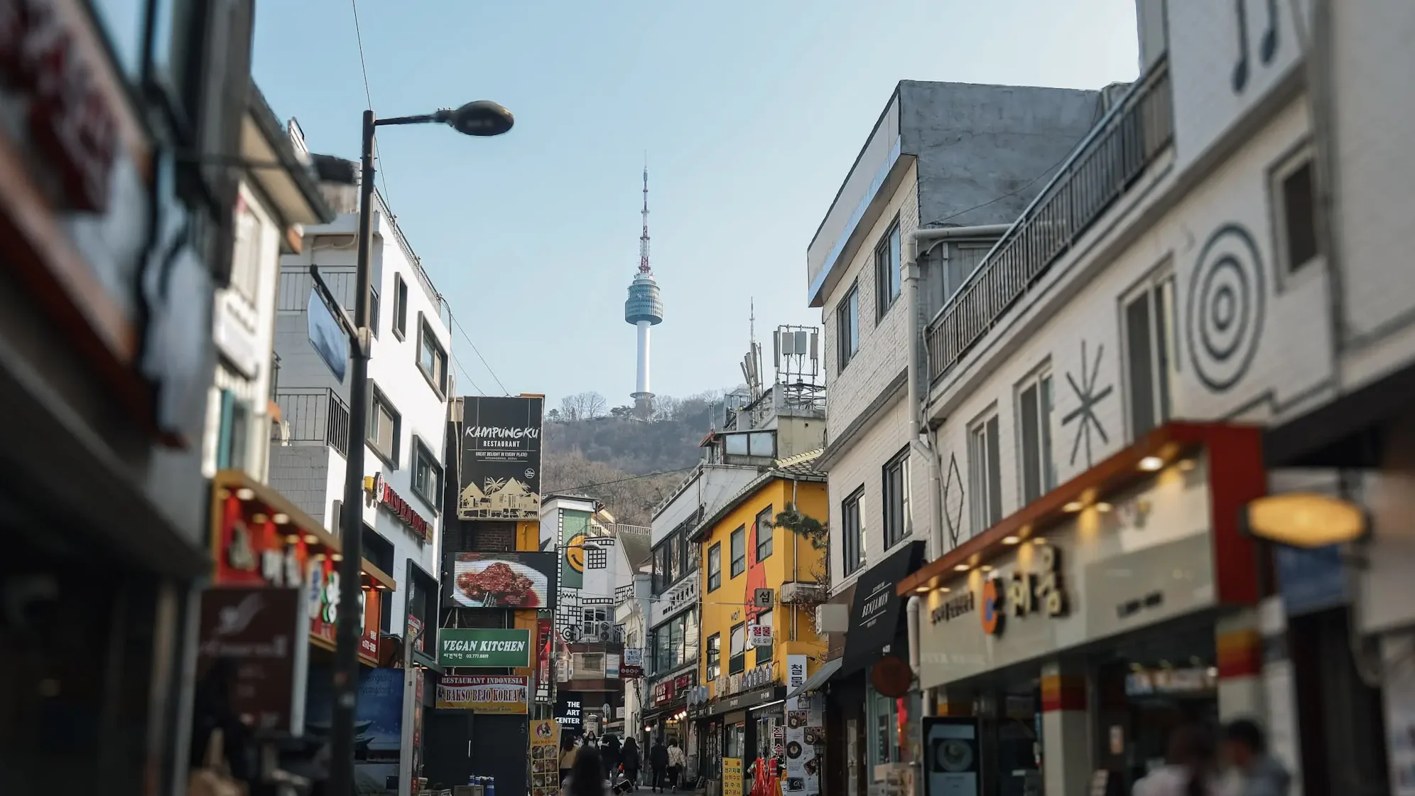 namsan tower from the ground