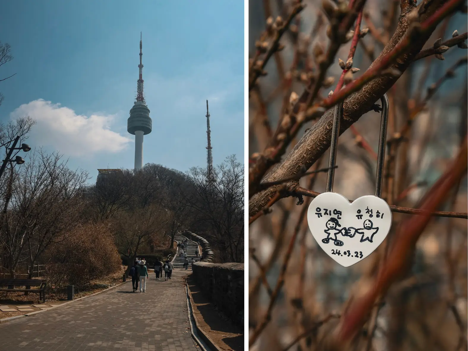 namsan tower while hiking