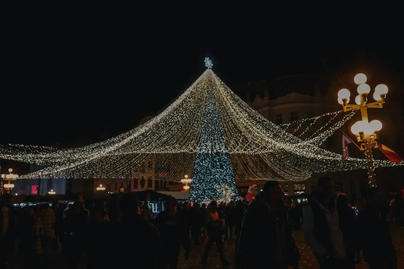 timisoara christmas market tree photos