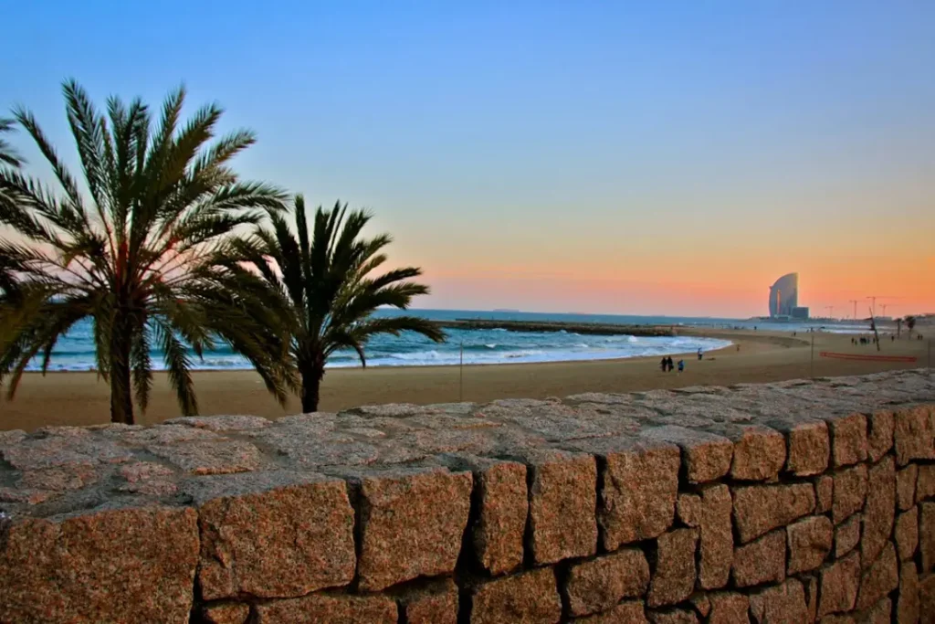 La Barceloneta sunset and beach - barcelona  3 day travel guide