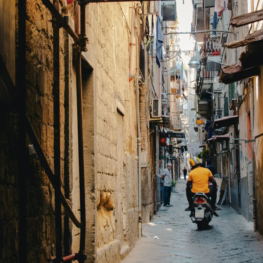 alleyways and motorbikes in naples