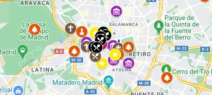 where to go for free in madrid map 