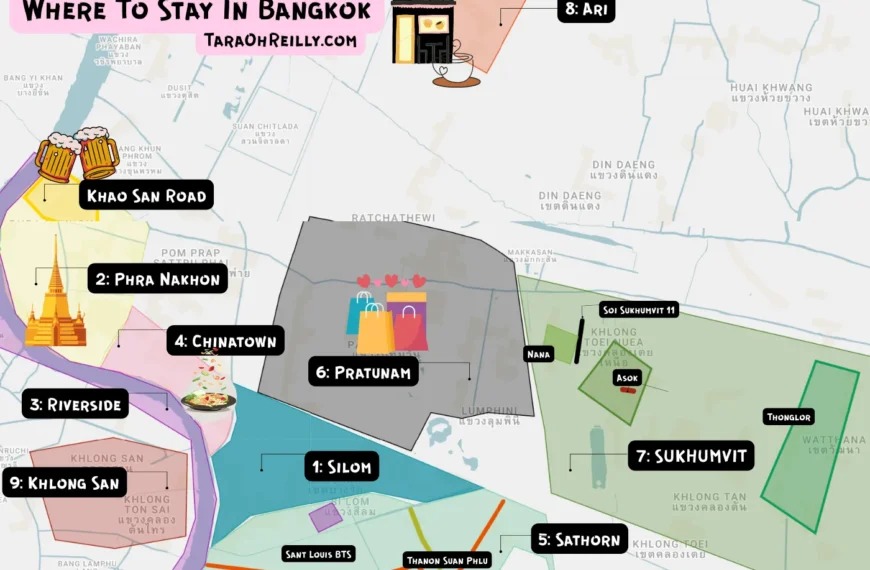 map of Bangkok neighbourhoods - where to stay