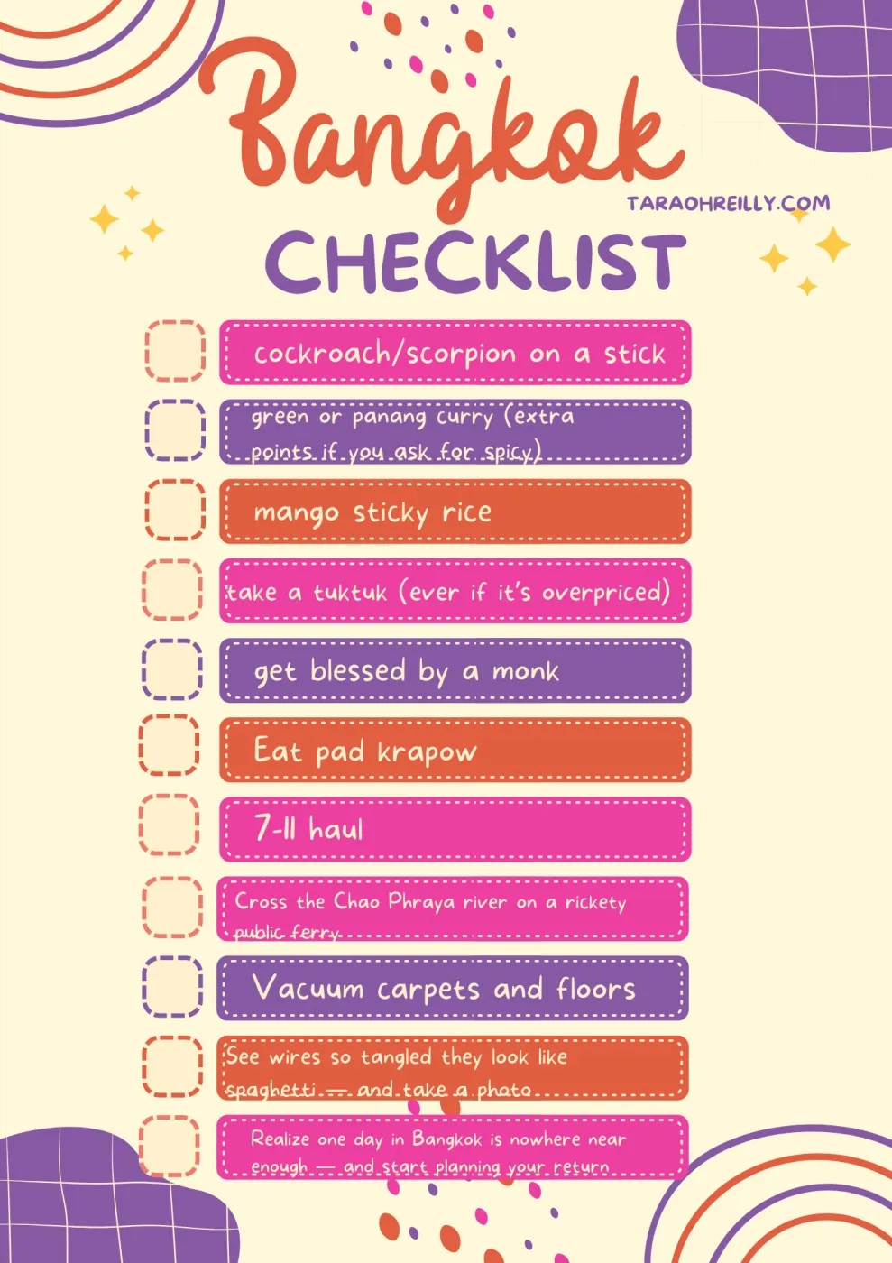 24 hours in bangkok checklist