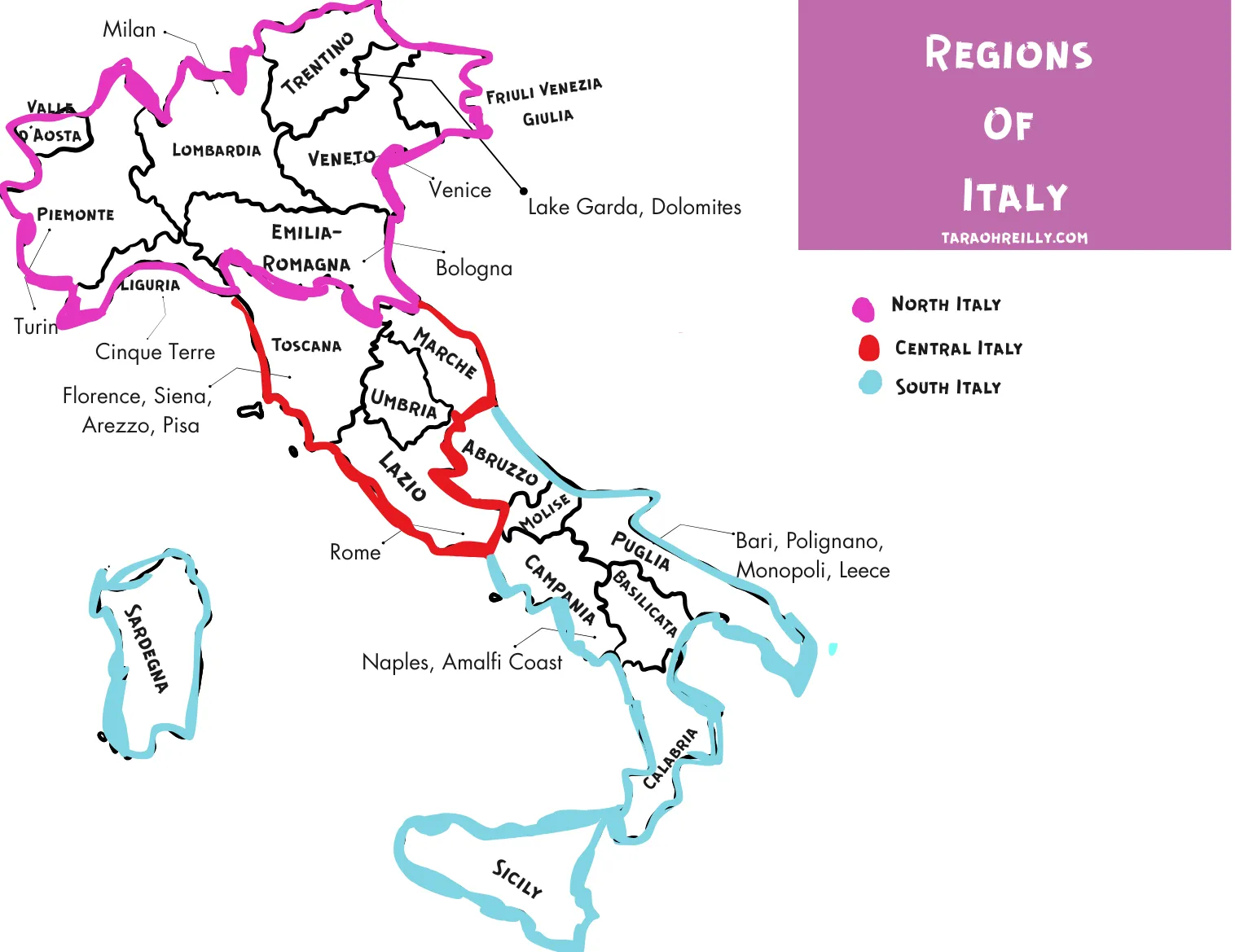 map of italy regions