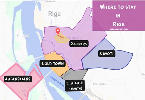 where to stay in riga map