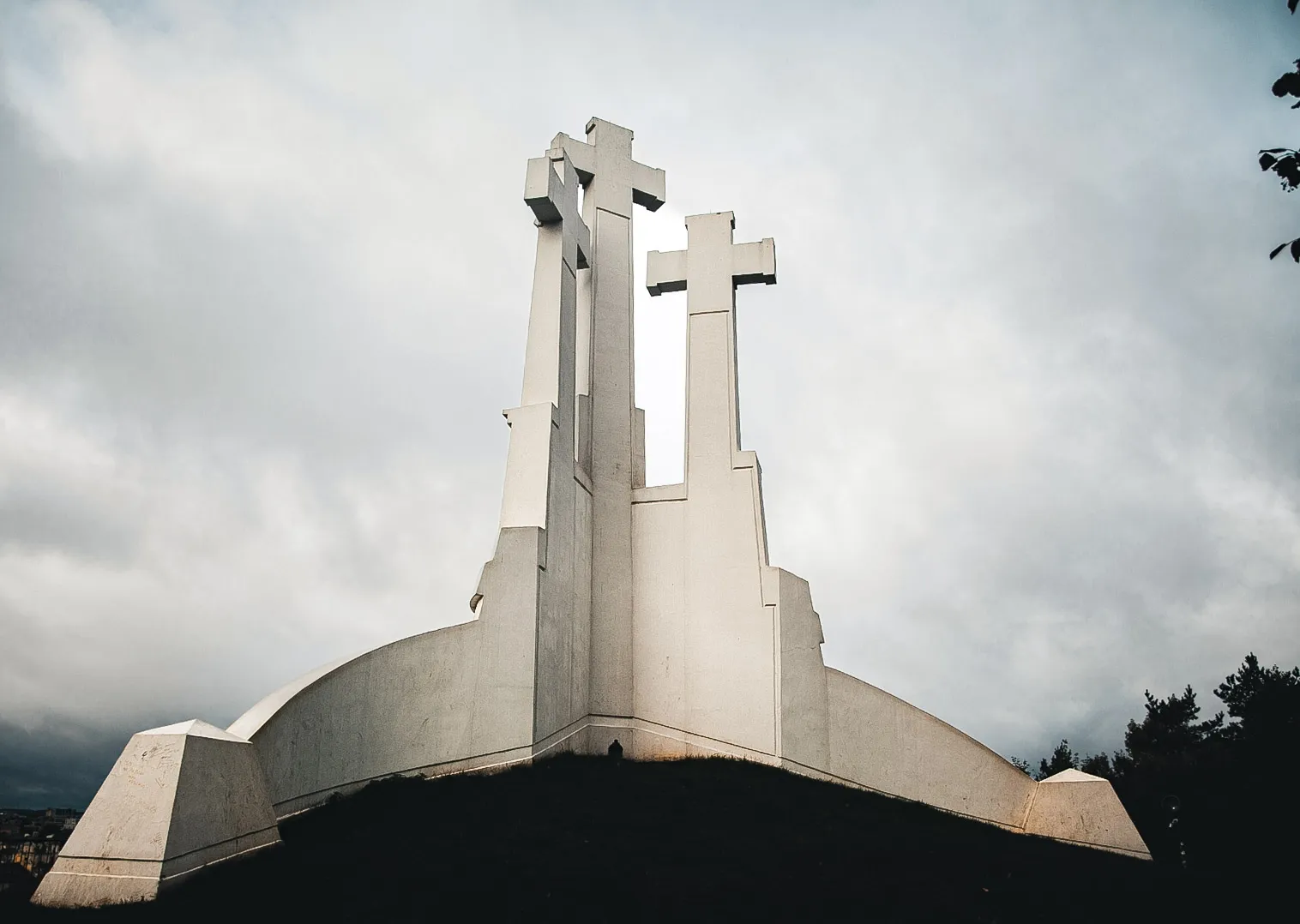 top of hill of three crosses vilnius