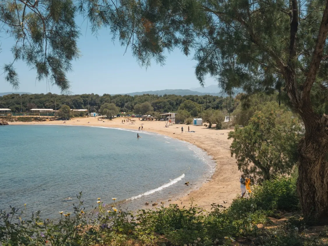 crescent shaped Iguana Beach chania crete