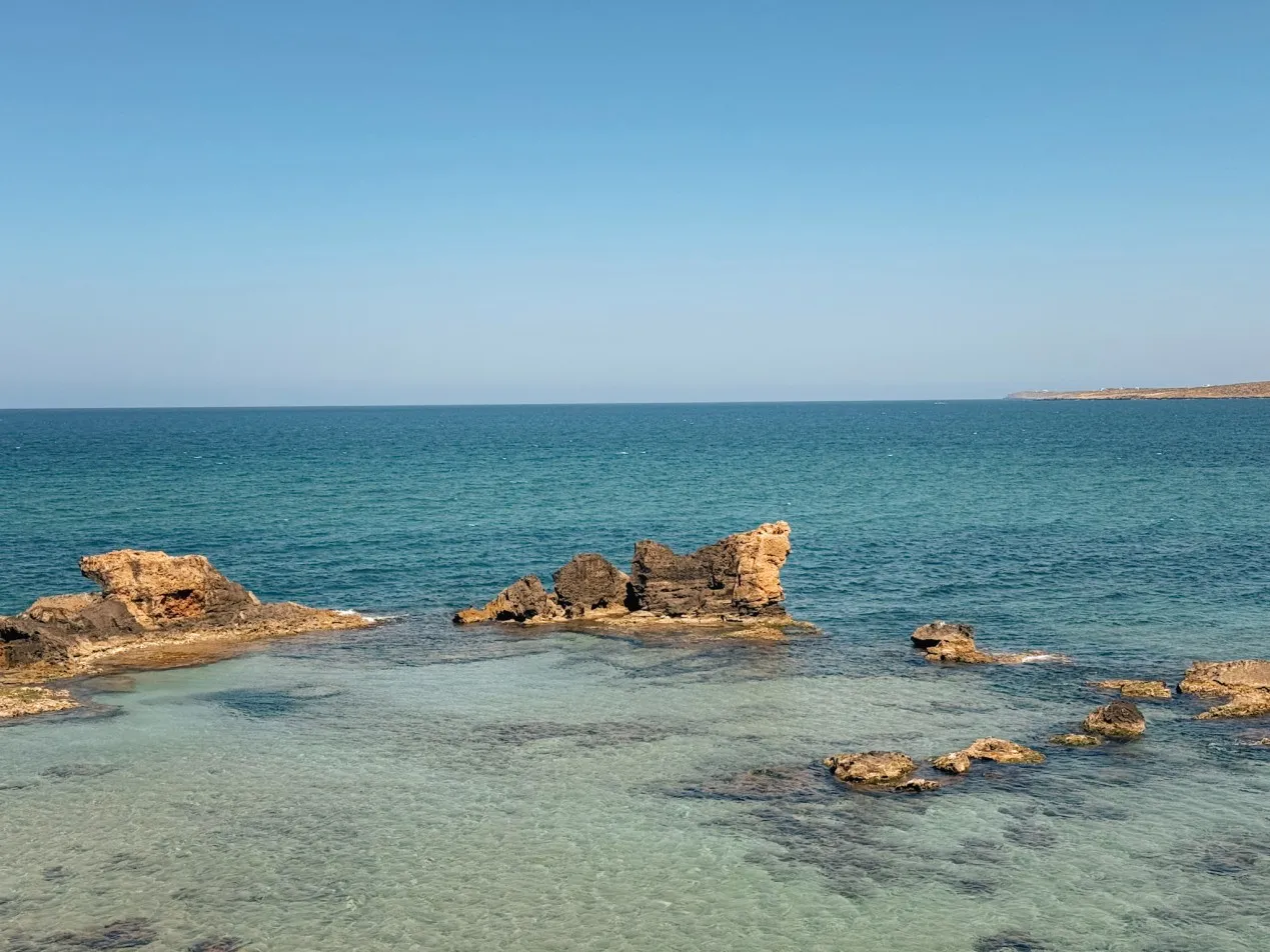 clear water of Koum Kapi Beach chania