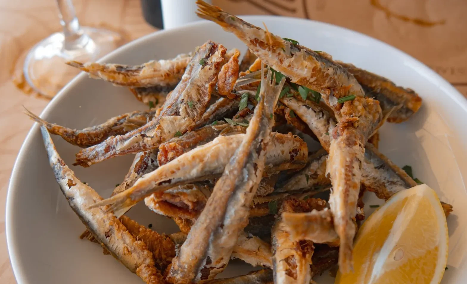 fried sardines is a traditional cretan food