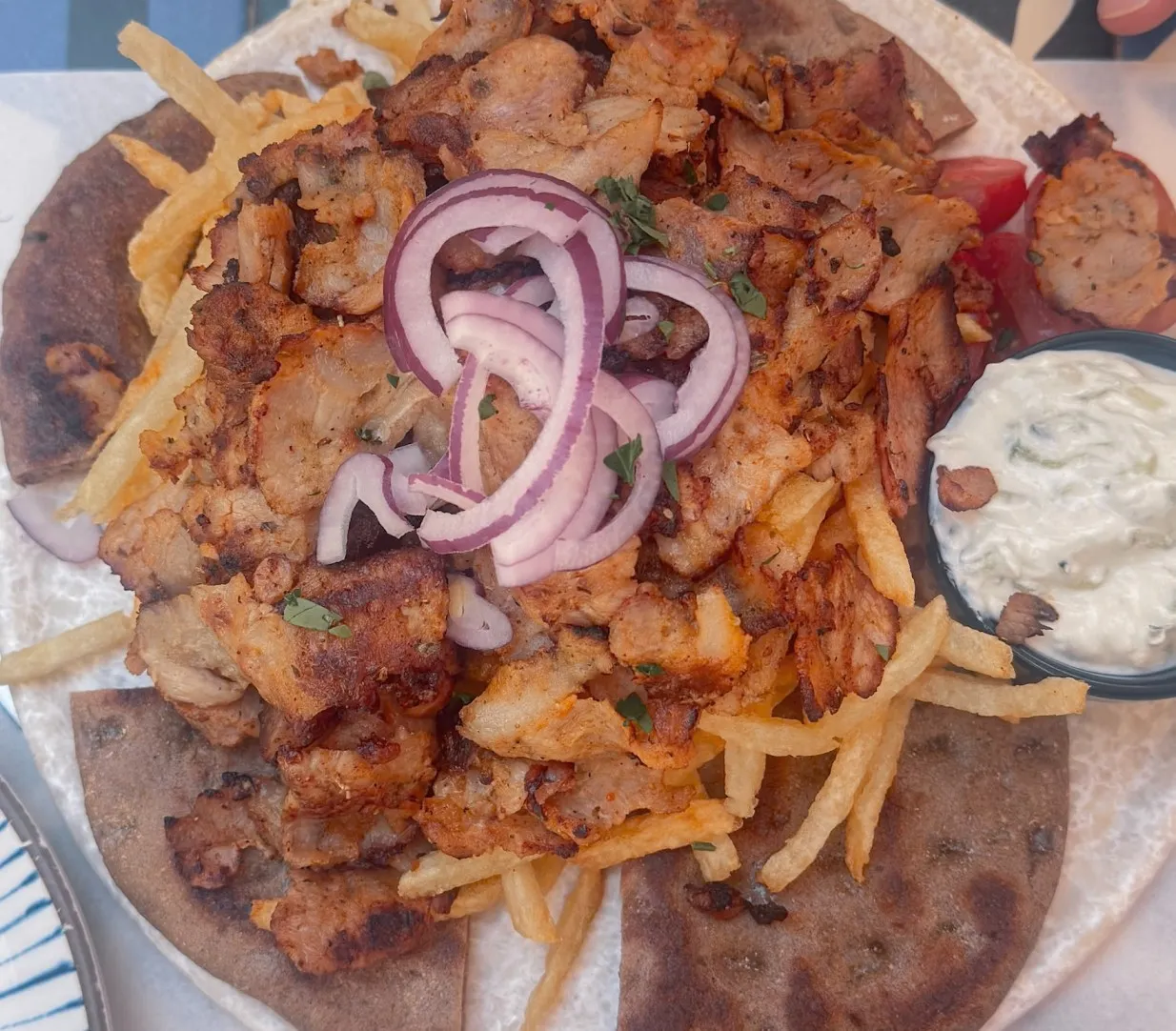best gyros plate in chania from throumbi