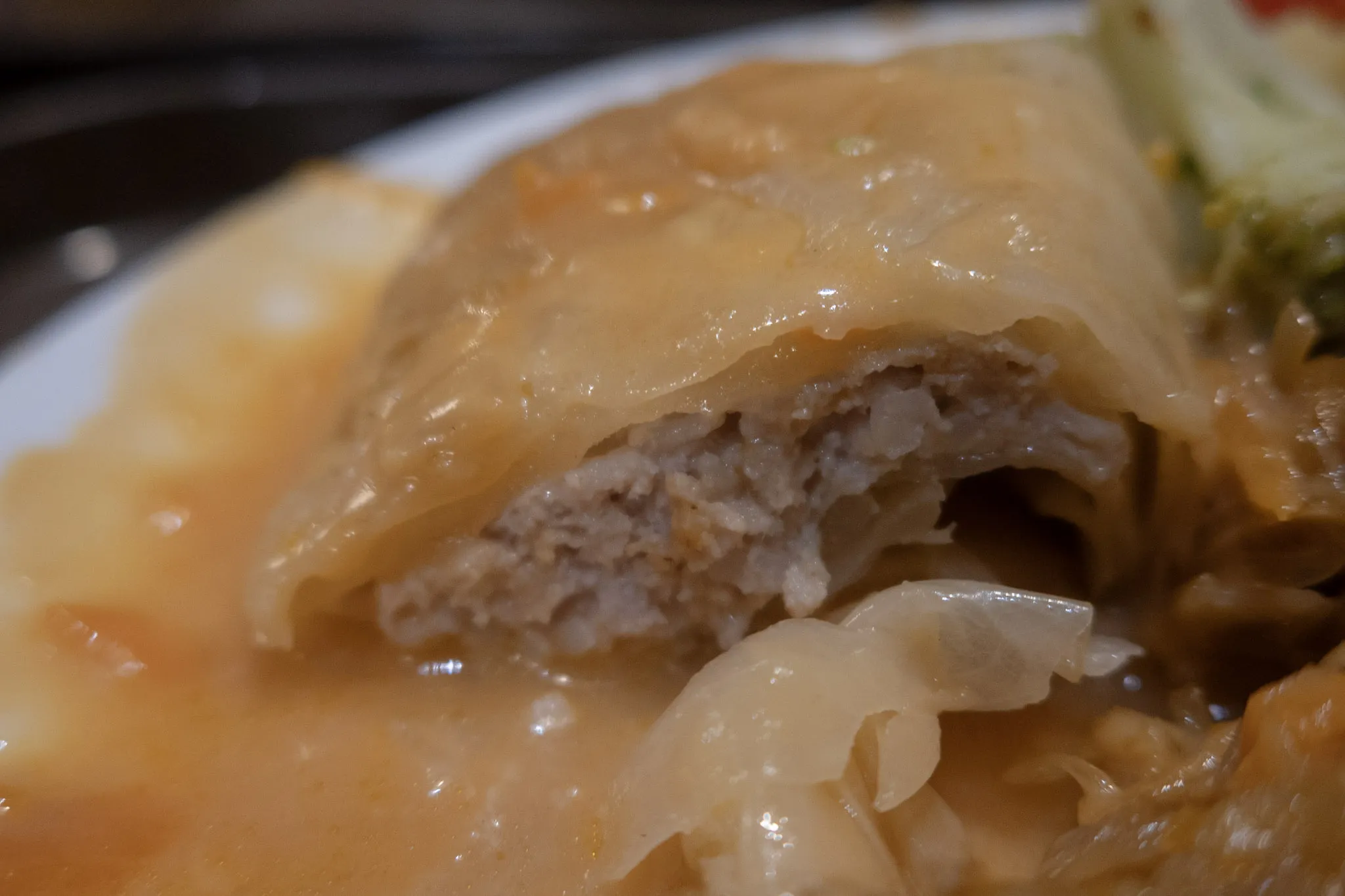 traditional Lithuanian food Balandeliai (Cabbage Rolls)