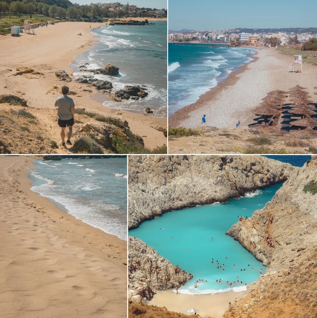 collage of the Best Beaches Near Chania Crete