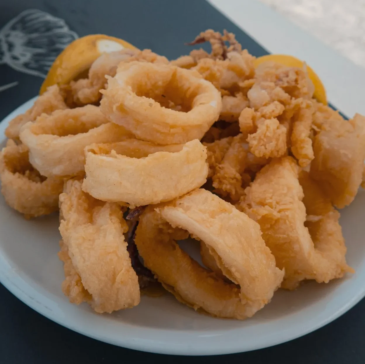 fried calamari from manos taverna nea chora. chania