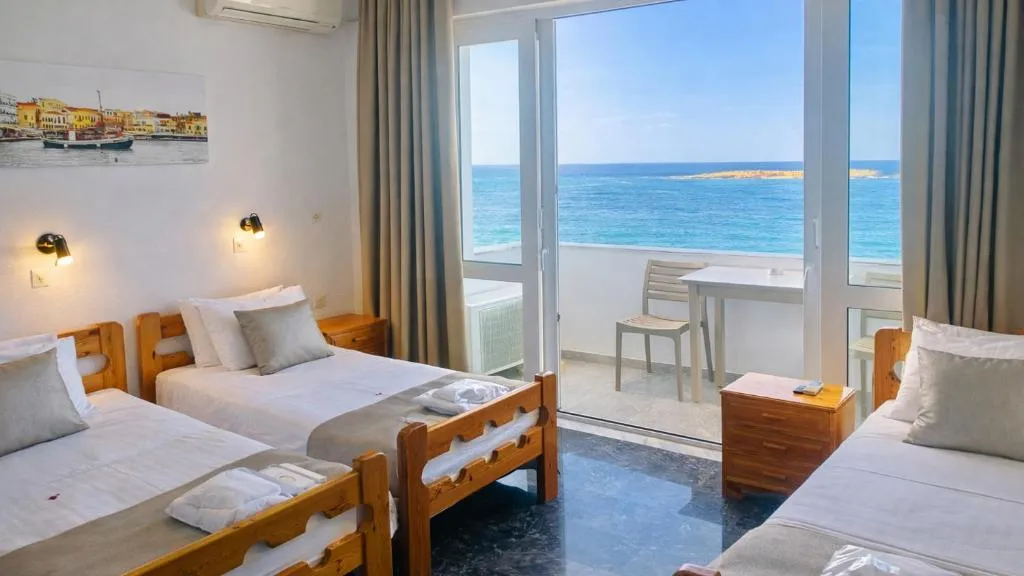 klinakis beach hotel nea chora chania beachfront