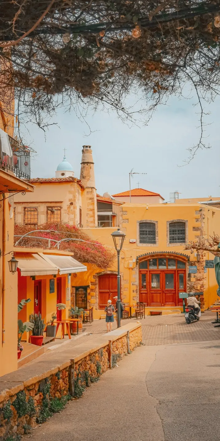 chania old town colourful buildings