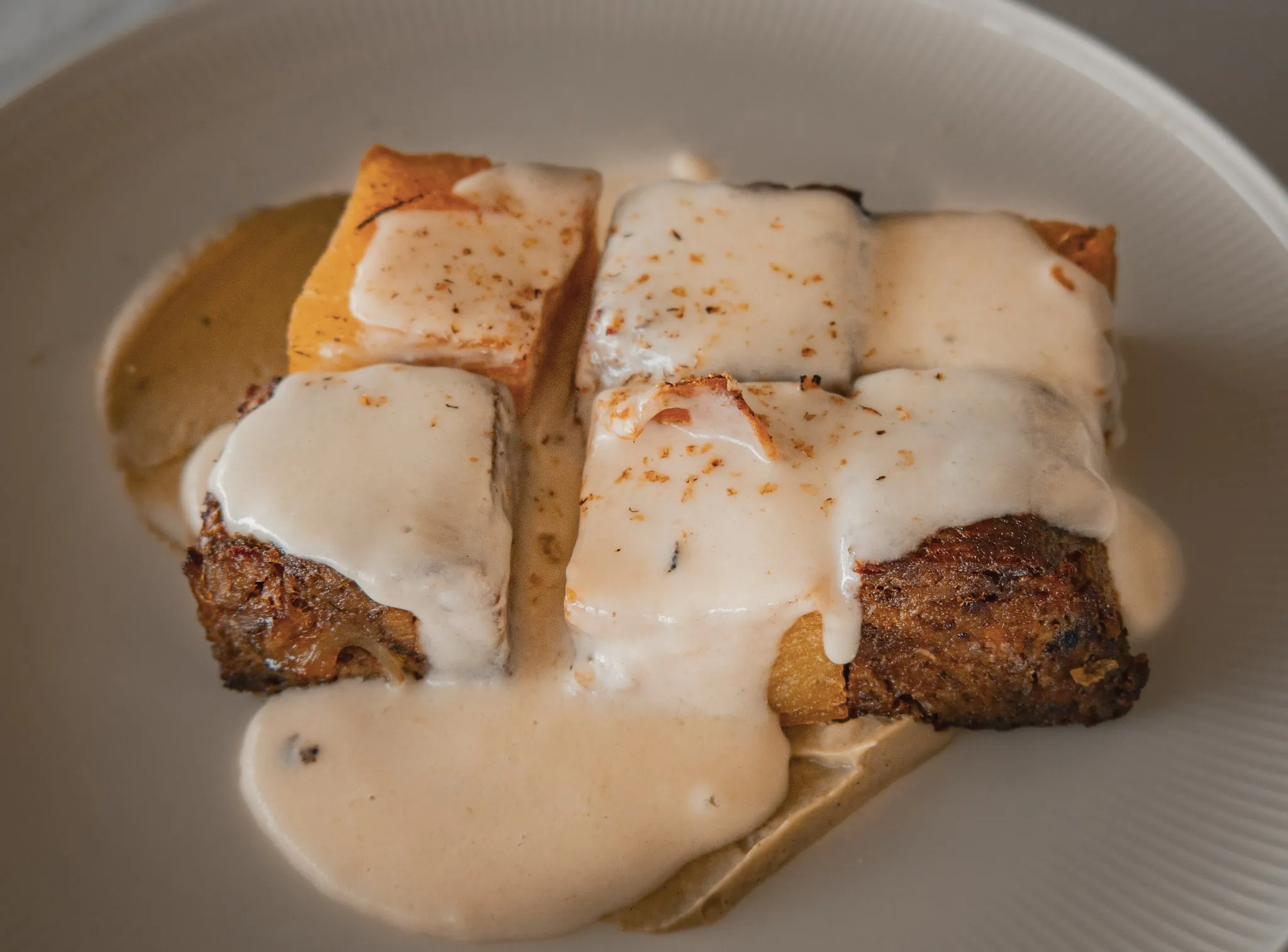 deconstructed moussaka from arismari