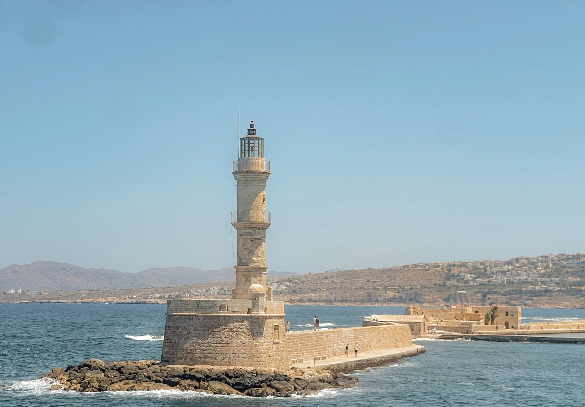 lighthouse chania crete from fort firkas