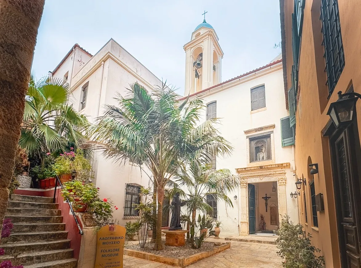 courtyard of the Catholic Cathedral of the Assumption chania.