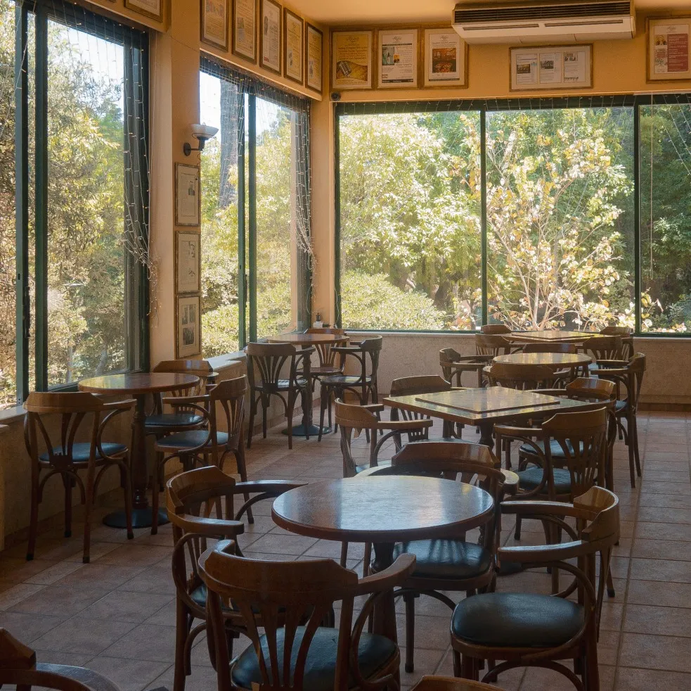 traditional interior of Kipos cafe