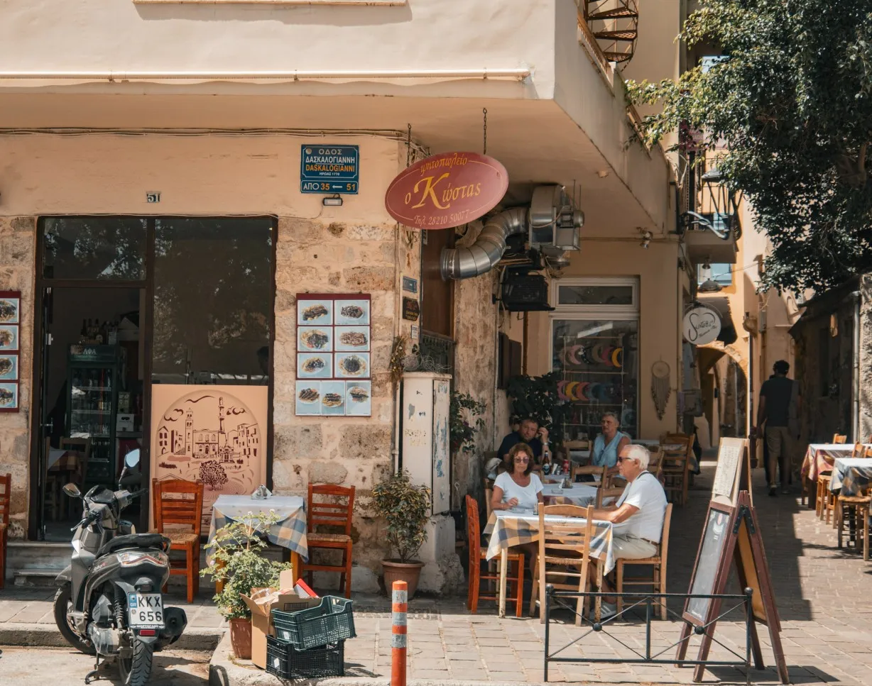 lively turkish quarter in Chania