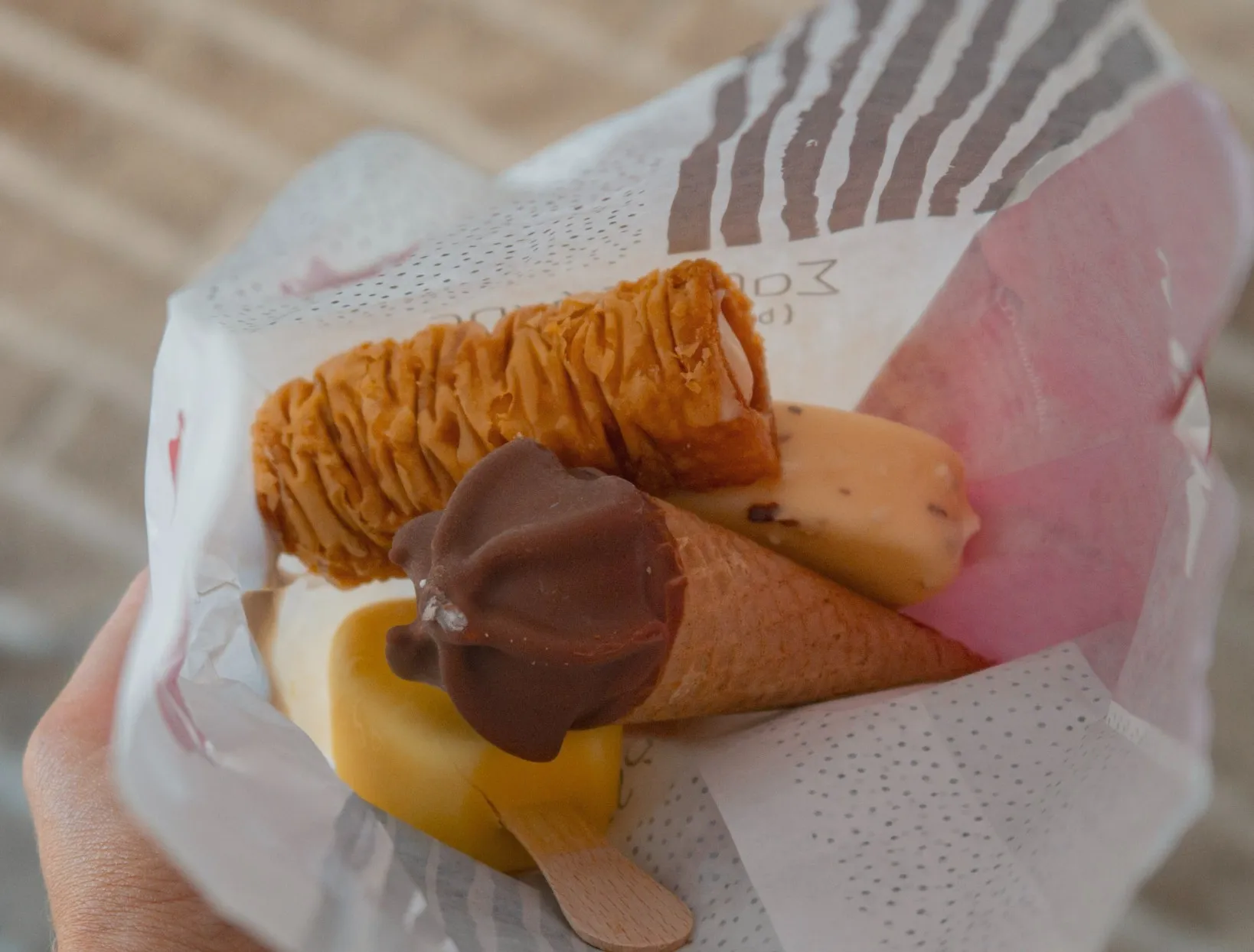 traditional ice cream from greek bakery