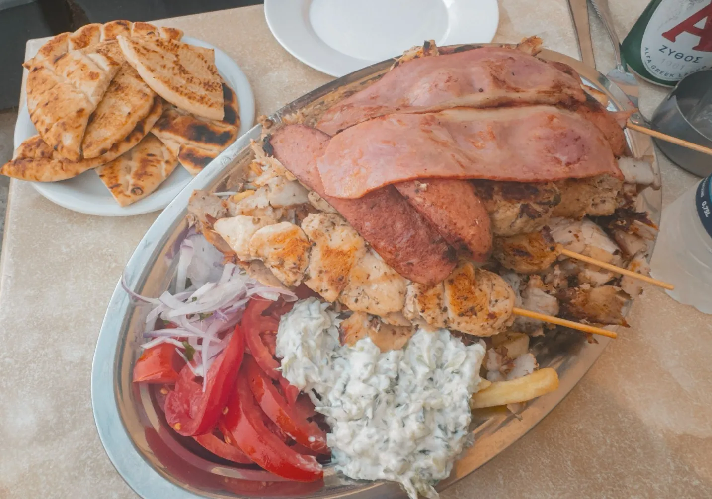 meat platter from pita goal chania